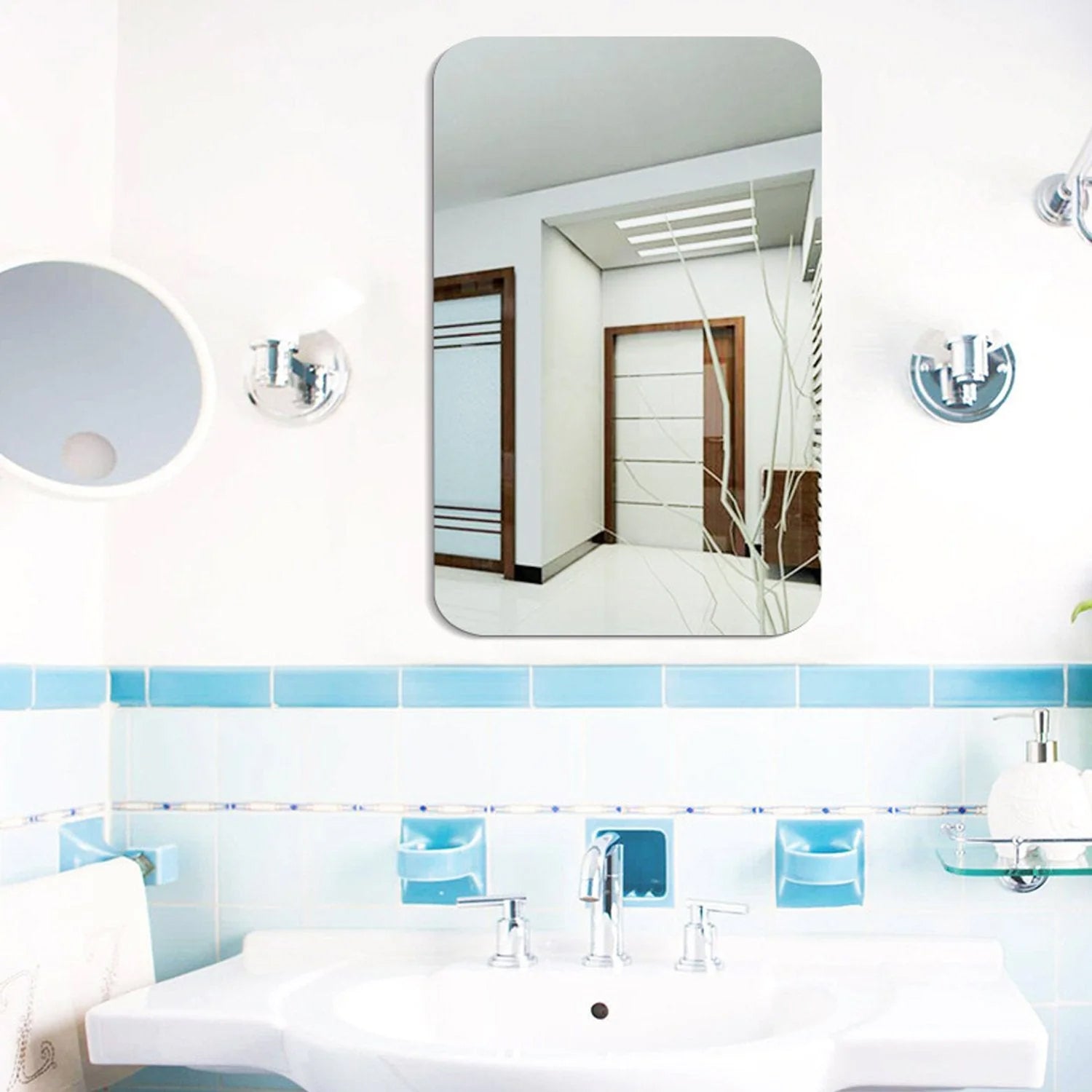 Plastic Square 3D Mirror Wall Stickers (1 Pc / 30x30 Cm) Plastic Square 3D Mirror Wall Stickers (1 Pc / 30x30 Cm)